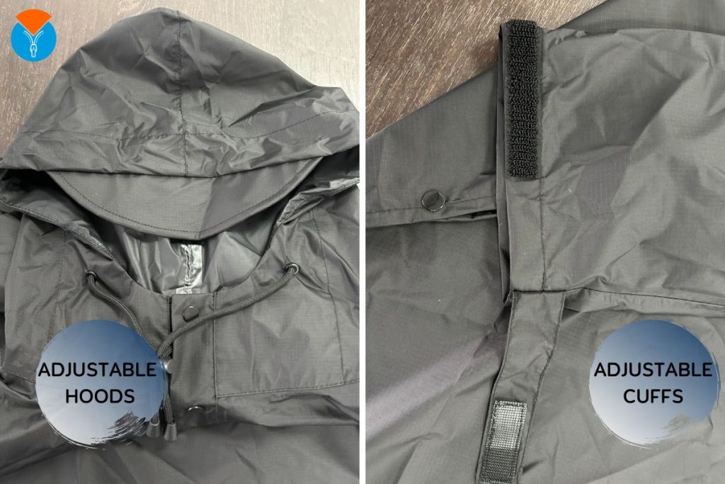 Adjustable Hoods and cuffs